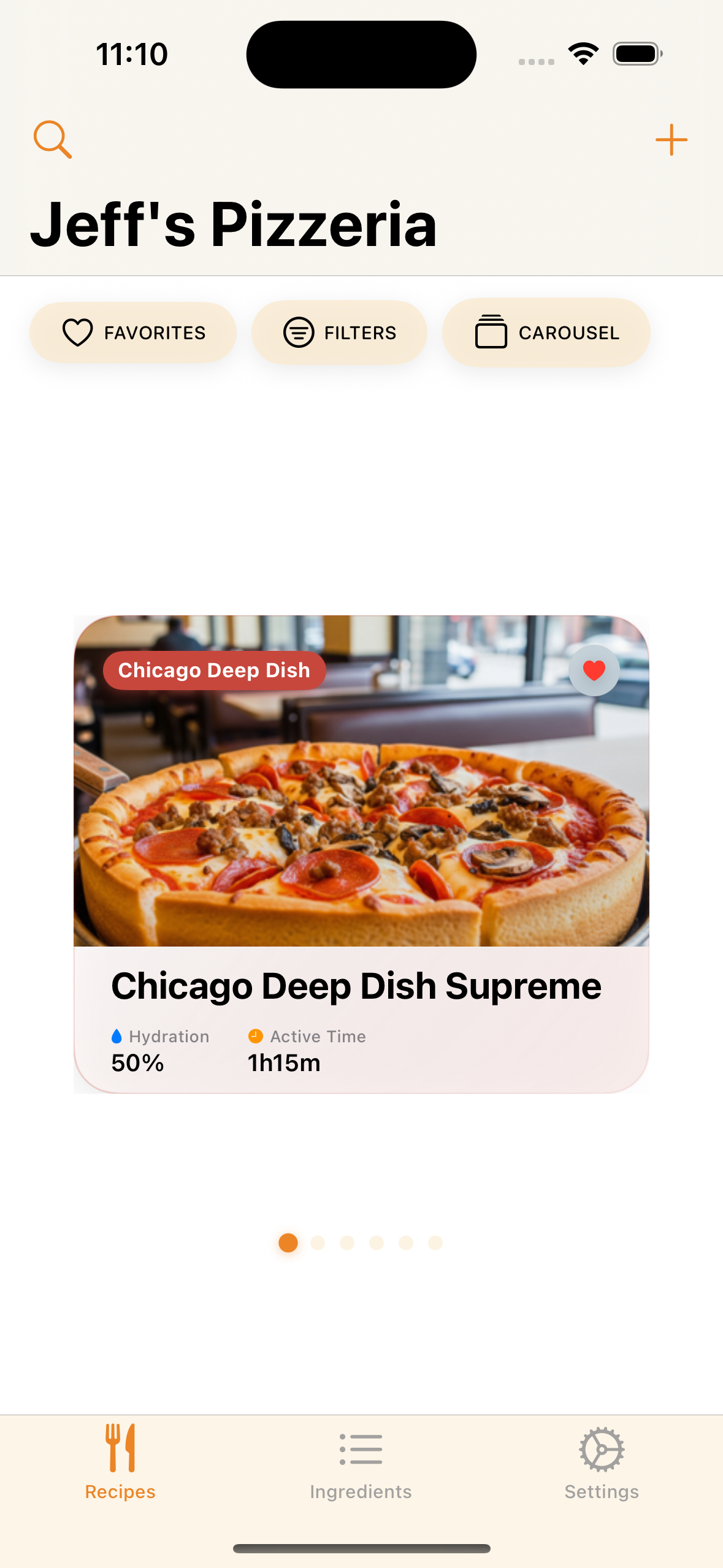iPhone mockup showing Za Pizza Journal interface