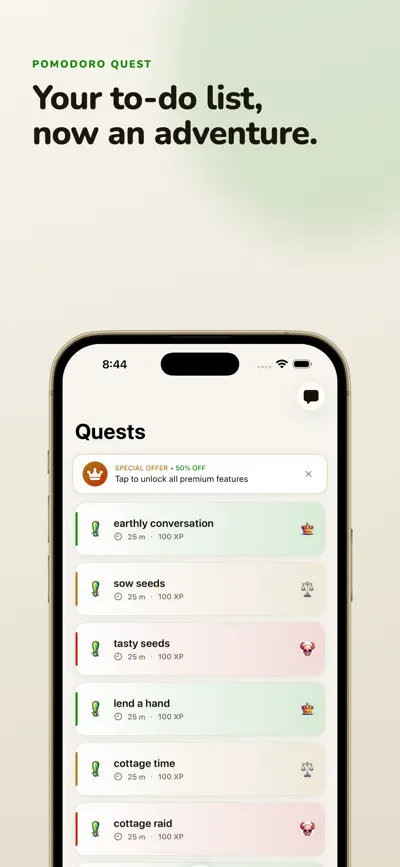 Pomodoro Quest screenshot 1